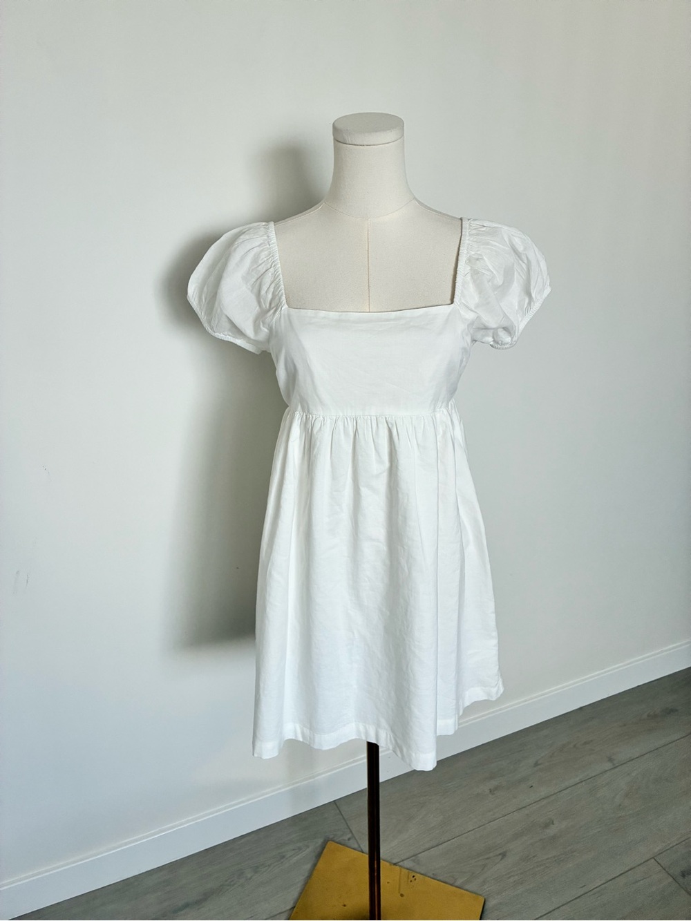 Abound White Puff Sleeve Baby Doll Mini Dress